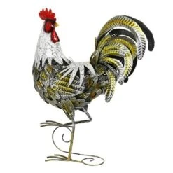 24.88" Metal Rooster Statue White/Gold - Exhart 10 24.88" Metal Rooster Statue White/Gold - Exhart -Deals Patio Elegance Store GUEST 64ea4e45 9a01 4639 9179 417a57ca9732