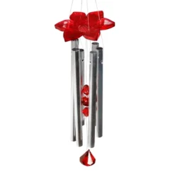 9.25" Plastic And Metal Solar Cardinal Fluttering Wings Wind Chime Red - Exhart -Deals Patio Elegance Store GUEST 65dd9f9e 0da8 4e72 8838 d55861f8dcbc