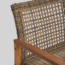 Augusta 5pc Wood & Wicker Chat Set With Fire Pit - Natural/Gray/Dark Gray - Christopher Knight Home -Deals Patio Elegance Store GUEST 66231694 51a9 42ba b5ab f57434cdec1c 1