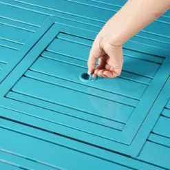 32" Square Aluminum 37000 BTUs Propane Fire Table With 2 Covers - Blue - Oakland Living -Deals Patio Elegance Store GUEST 668f9b80 0c91 442a 8d8c 0c5577b661ff