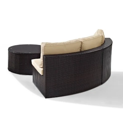 Catalina 2pc Outdoor Wicker Sectional Set - Sand - Crosley 9 Catalina 2pc Outdoor Wicker Sectional Set - Sand - Crosley - Image 9