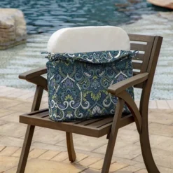 19" X 20" ProFoam Outdoor Rounded Back Seat Cushion Aurora Blue Damask - Arden Selections -Deals Patio Elegance Store GUEST 66fbe103 be45 48d9 a43e 8004dddfb7f3