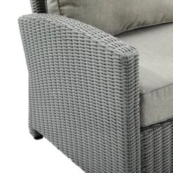 Bradenton 3pc Outdoor Wicker Sofa & 2 Ottoman Set - Gray/Gray - Crosley -Deals Patio Elegance Store GUEST 66fc6e6e 9a41 497a 92fd 8023040bf3fd 3