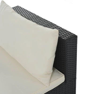 9pc Wicker Patio Sectional Seating Set With Cushions - Black/Beige - GODEER 3 9pc Wicker Patio Sectional Seating Set With Cushions - Black/Beige - GODEER - Image 3