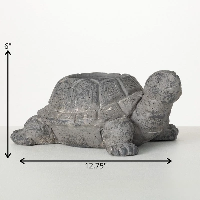 6"H Sullivans Charcoal Tortoise Planter, Gray 3 6"H Sullivans Charcoal Tortoise Planter, Gray - Image 3