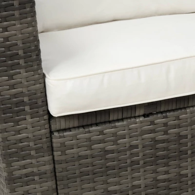 4pc Wicker Patio Conversation Set With Cushions - Gray/Beige - GODEER 10 4pc Wicker Patio Conversation Set With Cushions - Gray/Beige - GODEER - Image 10