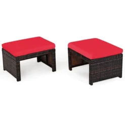 Costway 2PCS Patio Rattan Ottoman Cushioned Seat Foot Rest Furniture TurquoiseRedWhite 20 Costway 2PCS Patio Rattan Ottoman Cushioned Seat Foot Rest Furniture TurquoiseRedWhite -Deals Patio Elegance Store GUEST 6a008e0f d13e 48f5 a96b de7e5e13e5c3