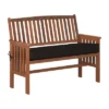 Miramar Hardwood Outdoor Bench - Cinnamon Brown/Black - CorLiving