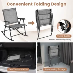 Costway 2pcs Patio Folding Rocking Chair Heavy-Duty Metal Frame Rockers Outdoor -Deals Patio Elegance Store GUEST 6a5c7759 3689 4447 9124 370cd4012217