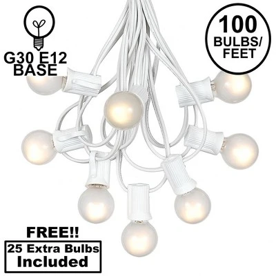 Novelty Lights 100 Feet G30 Globe Outdoor Patio String Lights, White Wire 8 Novelty Lights 100 Feet G30 Globe Outdoor Patio String Lights, White Wire - Image 8