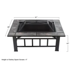 Nature Spring Outdoor Fire Pit - Black Tile Surround -Deals Patio Elegance Store GUEST 6b289a0d dcbc 4fd5 9184 1cc7e0a2a165