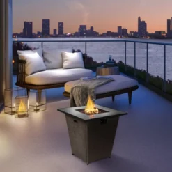 30" Outdoor Propane Gas Square Fire Table Espresso - Teamson Home