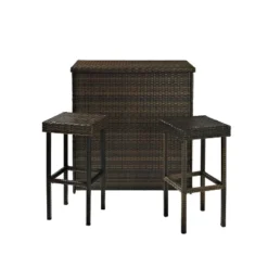 Palm Harbor 3pc Outdoor Wicker Bar Set - Brown - Crosley 16 Palm Harbor 3pc Outdoor Wicker Bar Set - Brown - Crosley -Deals Patio Elegance Store GUEST 6c768b20 2d99 49cb a28b a0ee42af6a38