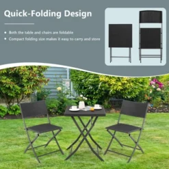 Tangkula 3PCS Patio Bistro Set Folding Wicker Chairs & Table Outdoor Patio Furniture Set -Deals Patio Elegance Store GUEST 6c792a5d 33dd 4100 89fa 41b53ead09c2
