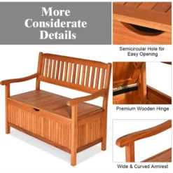 Costway 42'' Storage Bench Deck Box Solid Wood Seating Container Tools Toys W/Backrest 16 Costway 42'' Storage Bench Deck Box Solid Wood Seating Container Tools Toys W/Backrest -Deals Patio Elegance Store GUEST 6d0b41e7 ffc8 4905 a7f5 e41fb250f4a9