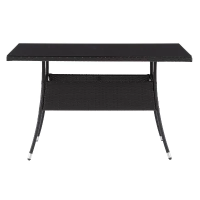 Parksville Rectangle Patio Dining Table - Black - CorLiving 2 Parksville Rectangle Patio Dining Table - Black - CorLiving - Image 2