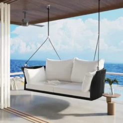 51.9" 2-Person Hanging Rattan Woven Swing Seat - ModernLuxe -Deals Patio Elegance Store GUEST 6d8d29ed 70c1 4598 a3b3 27633a86b574