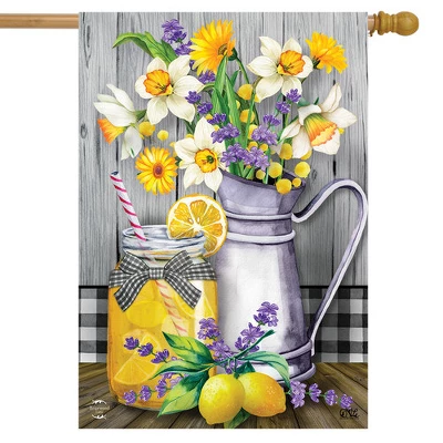 Lemonade Summer House Flag Rustic Floral Mason Jar 28" X 40" Briarwood Lane 1 Lemonade Summer House Flag Rustic Floral Mason Jar 28" X 40" Briarwood Lane