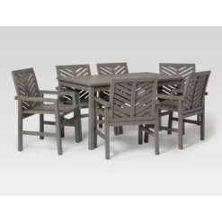 7pc Slatted Chevron Acacia Patio Dining Set - Saracina Home 16 7pc Slatted Chevron Acacia Patio Dining Set - Saracina Home -Deals Patio Elegance Store GUEST 6e586955 cdb3 42a6 b92d 73b8e77d8e6a
