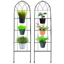 Sunnydaze Decor Sunnydaze 2-Piece Arched Climbing Plants Wall Trellis With Flower Pot Supports -Deals Patio Elegance Store GUEST 6e7adb40 ff32 4a4f a2fd 7e5a48d5c8f4