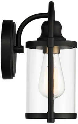 John Timberland Avani Modern Outdoor Wall Light Fixtures Set Of 2 Black Metal 10 1/4" Clear Glass For Post Exterior Barn Deck House Porch Yard Patio 5 John Timberland Avani Modern Outdoor Wall Light Fixtures Set Of 2 Black Metal 10 1/4" Clear Glass For Post Exterior Barn Deck House Porch Yard Patio - Image 5