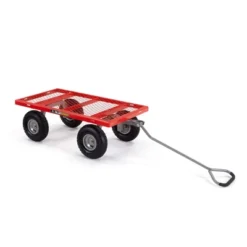 Gorilla Cart 800lbs. Capacity Heavy Duty Durable Steel Mesh Flatbed Garden Utility Wagon - Red -Deals Patio Elegance Store GUEST 6f45e86b 5b22 49c5 aff1 53658d2c1388