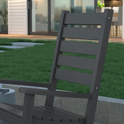 Emma And Oliver Set Of 2 Contemporary Rocking Chairs, All-Weather HDPE Indoor/Outdoor Rockers 4 Emma And Oliver Set Of 2 Contemporary Rocking Chairs, All-Weather HDPE Indoor/Outdoor Rockers - Image 4