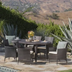 Vincent 7pc Wicker Patio Dining Set - Christopher Knight Home -Deals Patio Elegance Store GUEST 70c6997d 8df9 487c 8676 d11e35cbfdf4