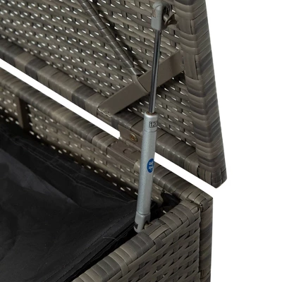 7pc Wicker Patio Seating Set With Storage Box - Gray - GODEER 11 7pc Wicker Patio Seating Set With Storage Box - Gray - GODEER - Image 11