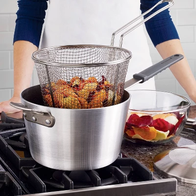 Tramontina 5.5qt Aluminum Nonstick Professional Fusion Covered Deep Fryer - Satin 6 Tramontina 5.5qt Aluminum Nonstick Professional Fusion Covered Deep Fryer - Satin - Image 6