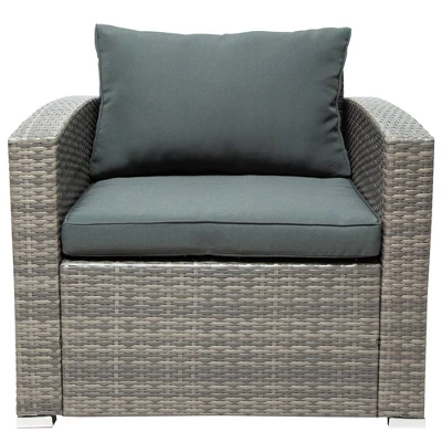 7pc Wicker Patio Seating Set With Storage Box - Gray - GODEER 13 7pc Wicker Patio Seating Set With Storage Box - Gray - GODEER - Image 13