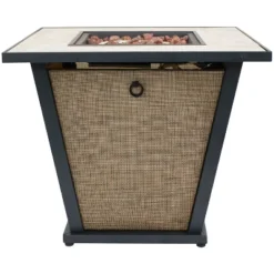 Sunnydaze Decor Sunnydaze Reykir Modern Smokeless Metal Outdoor Fire Pit With Tile Tabletop And Rafa Fabric Sides - 24" H -Deals Patio Elegance Store GUEST 73303507 0990 4723 8c5f b85eac8b6db6