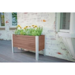 Vita 16"x39" Wide Rectangular Vinyl URBANA Greens Planter Box Espresso -Deals Patio Elegance Store GUEST 73d9b652 851b 42f8 807a 2837ab31e5a2