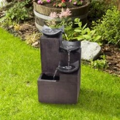 Teamson Home Outdoor Modern Stone-Look 4-Tier Floor Fountain, Brown -Deals Patio Elegance Store GUEST 740cc8ef 1c7e 4697 9063 52580e91e7c1