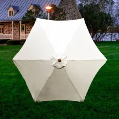 Astella 9' X 9' Round Wood Grain Steel Patio Umbrella Natural 7 Astella 9' X 9' Round Wood Grain Steel Patio Umbrella Natural -Deals Patio Elegance Store GUEST 7492742c 5935 4e73 98d6 45b09d46b544