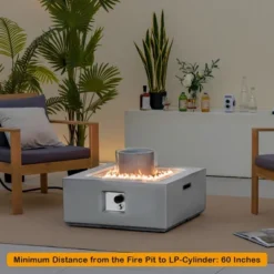 Costway 28'' Patio Fountain Fire Pit Table 50,000 BTU Square Propane Fire Pit WithPVC Cover -Deals Patio Elegance Store GUEST 74befb72 ccab 4581 93cd d30f5bfaf167