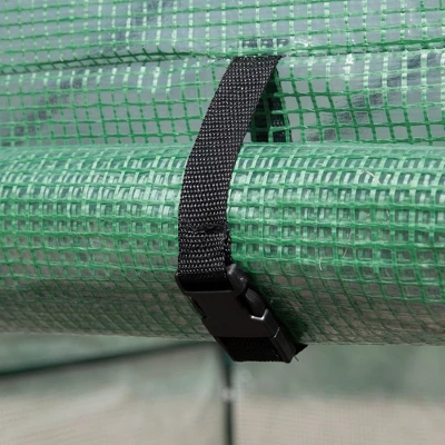 Outsunny 84.25" X 56.25" X 76.75" Walk-in Greenhouse, 3-Tier Shelves, Steel Frame Hot House, Roll-Up Zipper Door For Flowers, Vegetables, Green 5 Outsunny 84.25" X 56.25" X 76.75" Walk-in Greenhouse, 3-Tier Shelves, Steel Frame Hot House, Roll-Up Zipper Door For Flowers, Vegetables, Green - Image 5