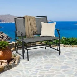 Costway Patio Glider Rocking Bench Double 2 Person Chair Loveseat Garden GreyBlack 21 Costway Patio Glider Rocking Bench Double 2 Person Chair Loveseat Garden GreyBlack -Deals Patio Elegance Store GUEST 76b07c62 7495 4c04 b495 7e04f0ff44ed