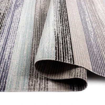 5'2" X 7'2" New York Patio Sofia Estelle Indoor/Outdoor Rug Gray/Blue - Nicole Miller 5 5'2" X 7'2" New York Patio Sofia Estelle Indoor/Outdoor Rug Gray/Blue - Nicole Miller - Image 5