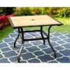 Outdoor Square Steel Dining Table - Brown - Captiva Designs