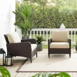 Kiawah 2pk Wicker Patio Chair - Sand - Crosley -Deals Patio Elegance Store GUEST 77c2c6ee 96b5 404f 845b 6442c57f6fd7