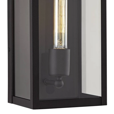 John Timberland Modern Industrial Outdoor Wall Light Fixture Sand Black 14 1/4" Clear Glass For Exterior House Porch Patio Outside 2 John Timberland Modern Industrial Outdoor Wall Light Fixture Sand Black 14 1/4" Clear Glass For Exterior House Porch Patio Outside - Image 2
