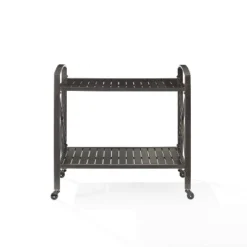 Kaplan Outdoor Steel Bar Cart Bronze - Crosley -Deals Patio Elegance Store GUEST 78a534ba bb9e 4984 9b2b c61fba6a1efb