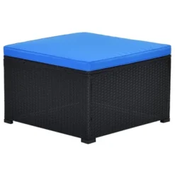 5pc Wicker Patio Sectional Seating Set With Cushions - Black/Blue - GODEER 28 5pc Wicker Patio Sectional Seating Set With Cushions - Black/Blue - GODEER -Deals Patio Elegance Store GUEST 78b1a38a 5b2f 4580 b2b7 97a13bdccad2