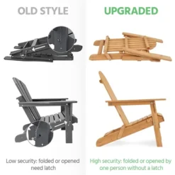 Yaheetech 2-piece Folding Adirondack Chair Solid Wood Outside Chair, Brown -Deals Patio Elegance Store GUEST 792021a1 2aaa 4913 8587 a7b8fbef1efb 1
