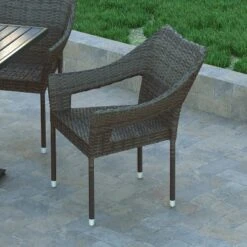 Emma And Oliver All-Weather Indoor/Outdoor Stacking Patio Dining Chairs With Steel Frame And Weather Resistant PE Rattan -Deals Patio Elegance Store GUEST 79419280 0844 4e0e bd60 ef17a70e7c20