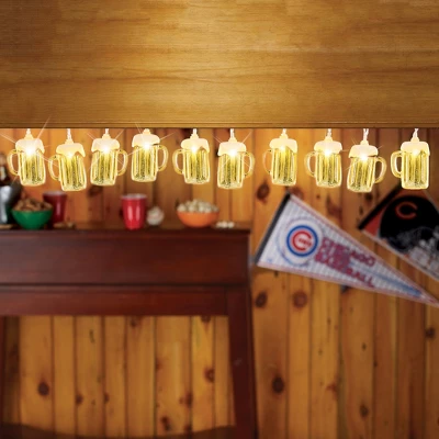 Collections Etc Battery-Operated Foam-Topped Beer Mug String Lights - 10 Ft 3 Collections Etc Battery-Operated Foam-Topped Beer Mug String Lights - 10 Ft - Image 3