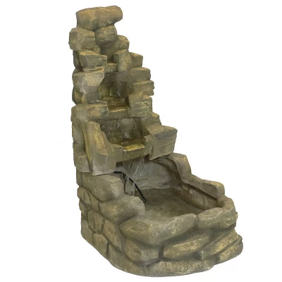 Sunnydaze Decor Sunnydaze 37"H Electric Fiberglass Stone Falls Waterfall Outdoor Water Fountain 3 Sunnydaze Decor Sunnydaze 37"H Electric Fiberglass Stone Falls Waterfall Outdoor Water Fountain - Image 3