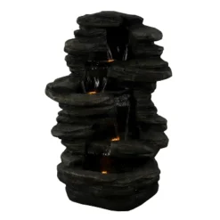 Sunnydaze Decor Sunnydaze 38"H Electric Polyresin And Fiberglass Stacked Shale Waterfall Outdoor Water Fountain With LED Lights -Deals Patio Elegance Store GUEST 7ae9595a 0a8f 420c b902 eeaa6726e9b6