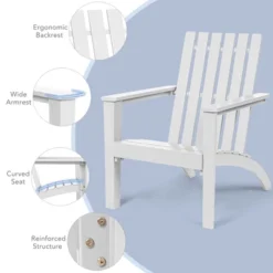 Costway 3PCS Patio Adirondack Chair Side Table Set Solid Wood Garden Deck White -Deals Patio Elegance Store GUEST 7b4ed48a a147 46d1 b636 ac2e45bdbb1a